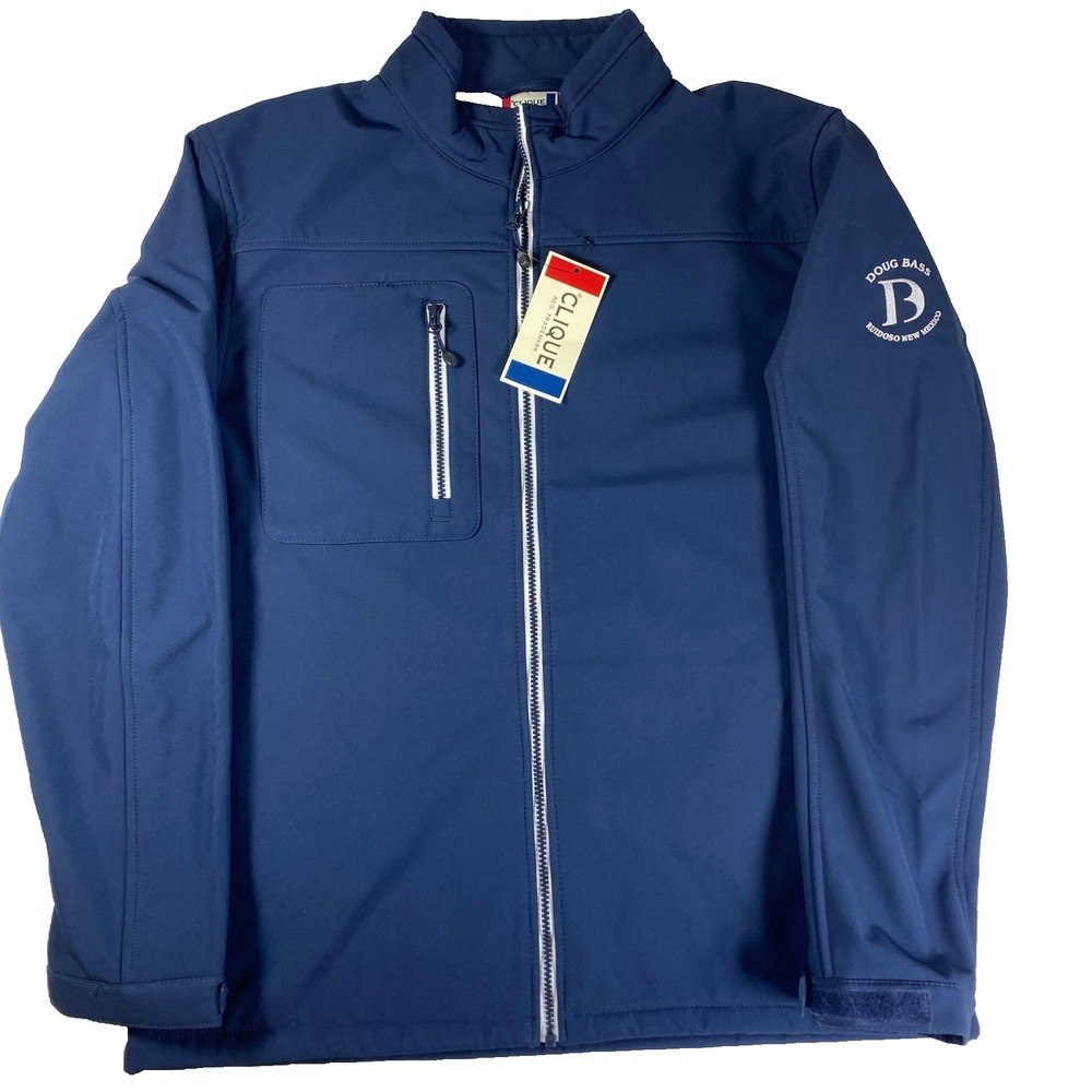 Clique Doug Bass Ruidoso New Mexico Mens Navy Full Zip Jacket L G MQ00055